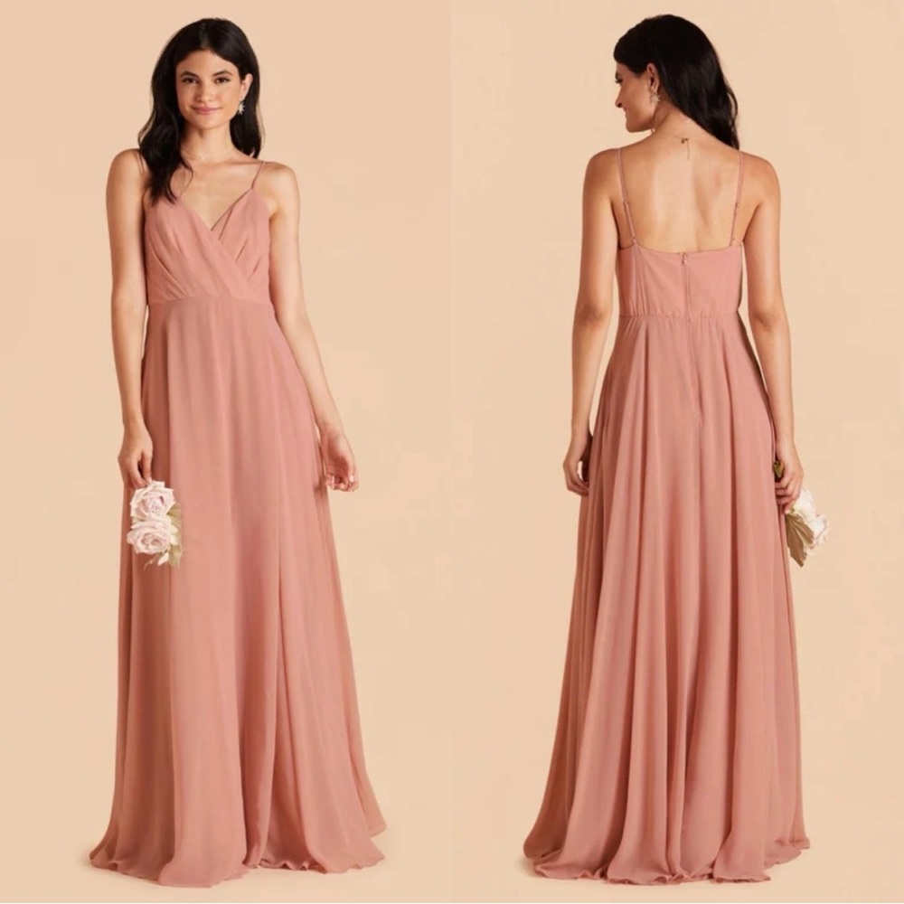 Birdy Grey Kaia Chiffon Dusty Rose Bridesmaid Dress Size Medium - Picture 1 of 8